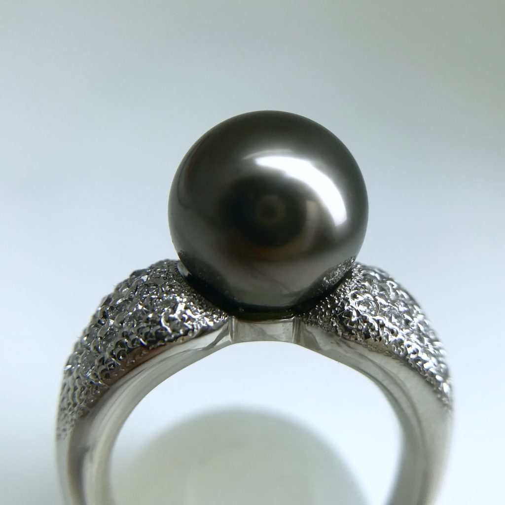 黒蝶真珠リング10.8mm
