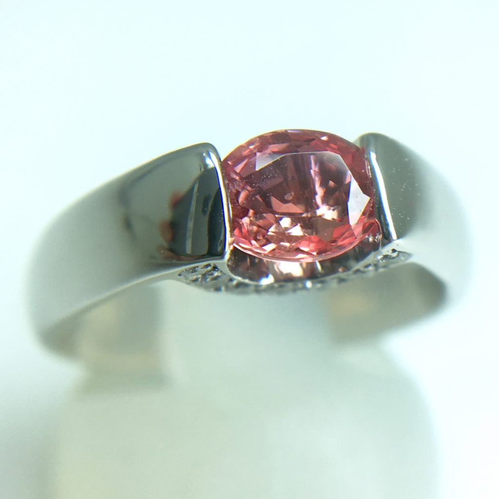 ピンクサファイアリング0.85ct
