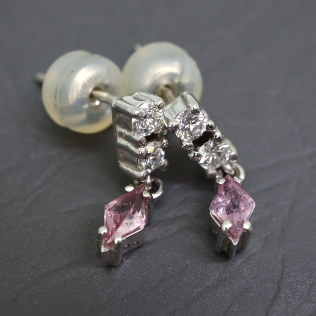 天然パパラチアサファイアピアス 0.161ct 0.161ct