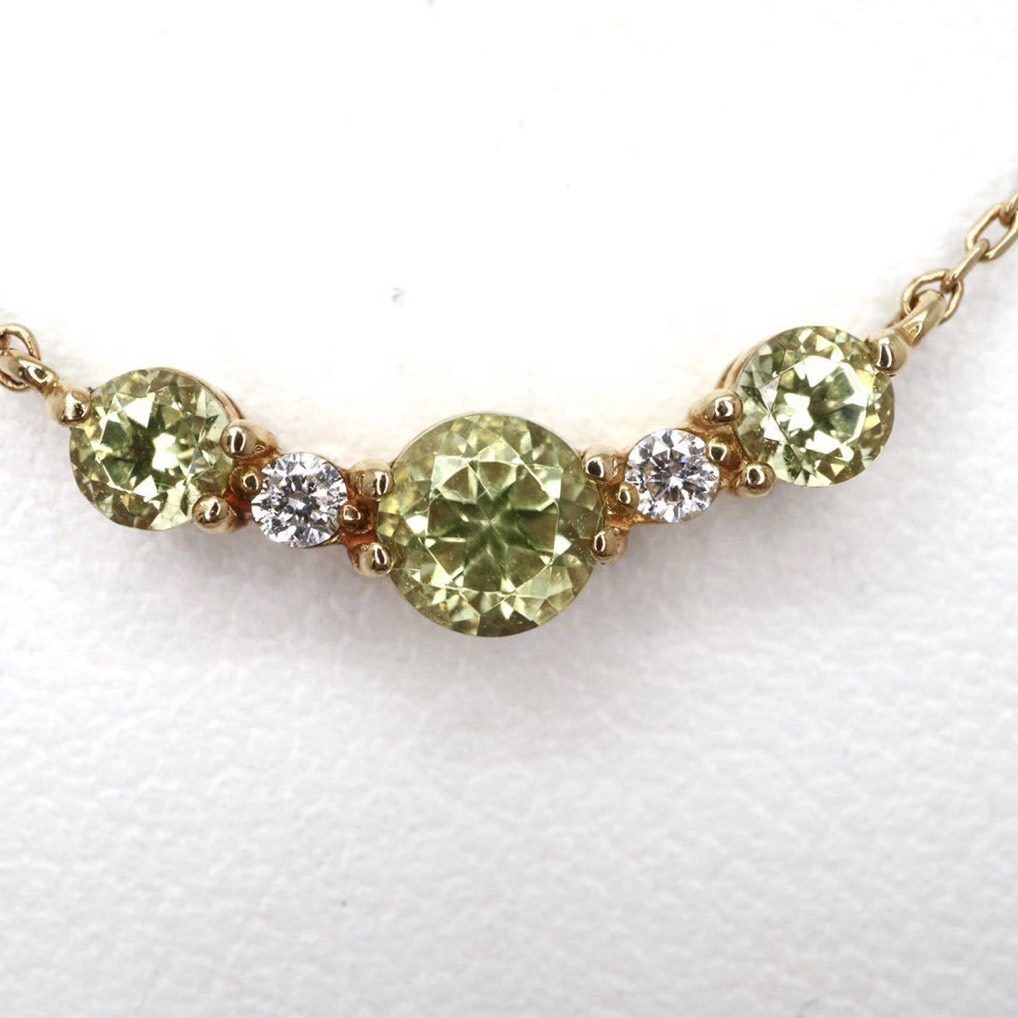 天然ペリドットネックレス