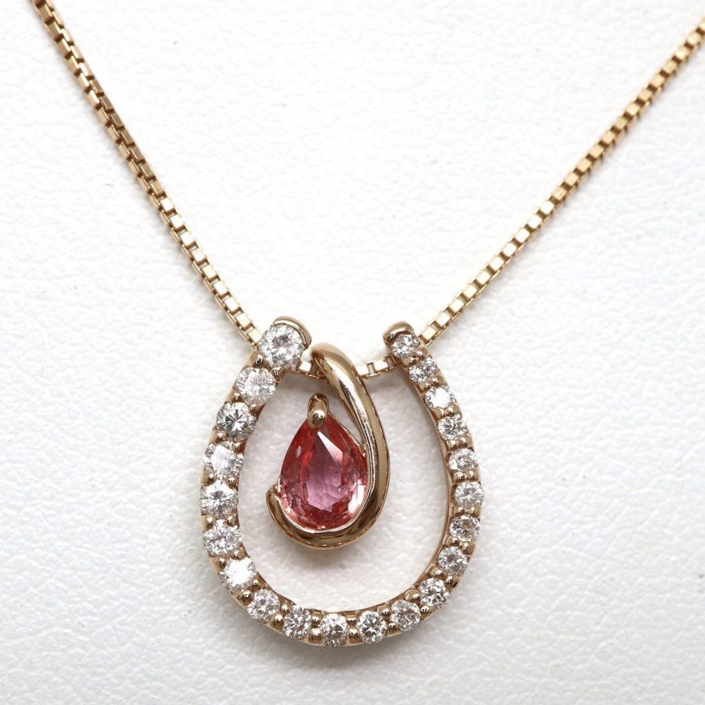 パパラチアサファイアネックレス 0.36ct K18