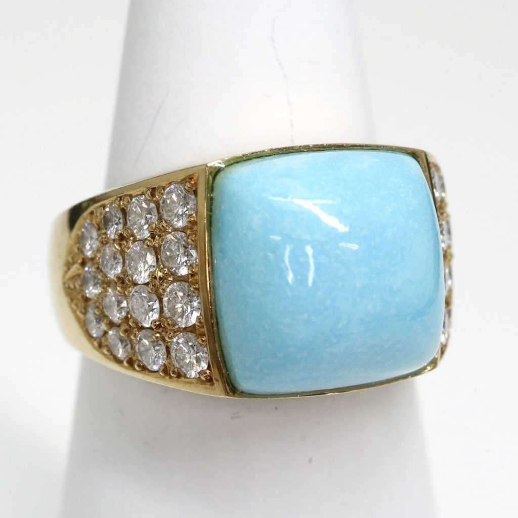 トルコ石リング 0.74ct K18