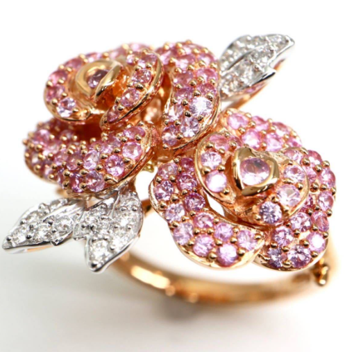 ピンクサファイア/ダイヤモンリング 1.10ct