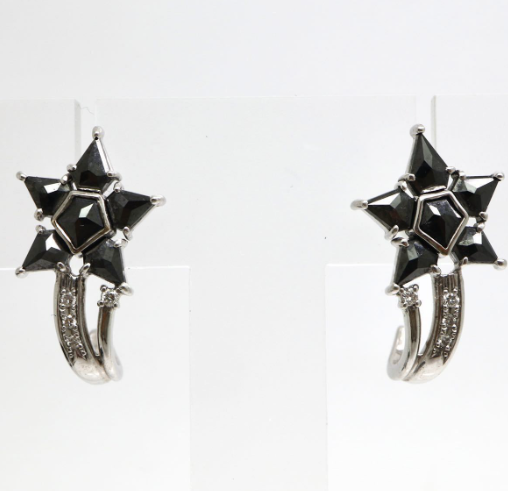ブラックダイヤモンド/ダイヤモンド ピアス 6.2g