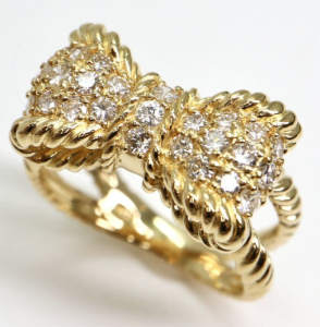 ダイヤモンドリボンモチーフリング 0.50ct