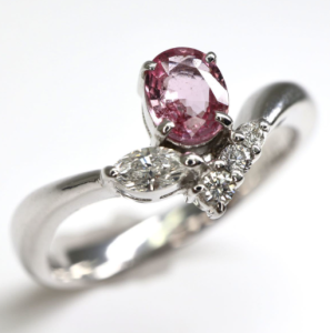 パパラチアサファイアリング 0.397ct