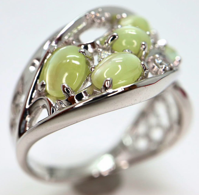 ダイヤモンド/クリソベリルキャッツアイリング6.1g