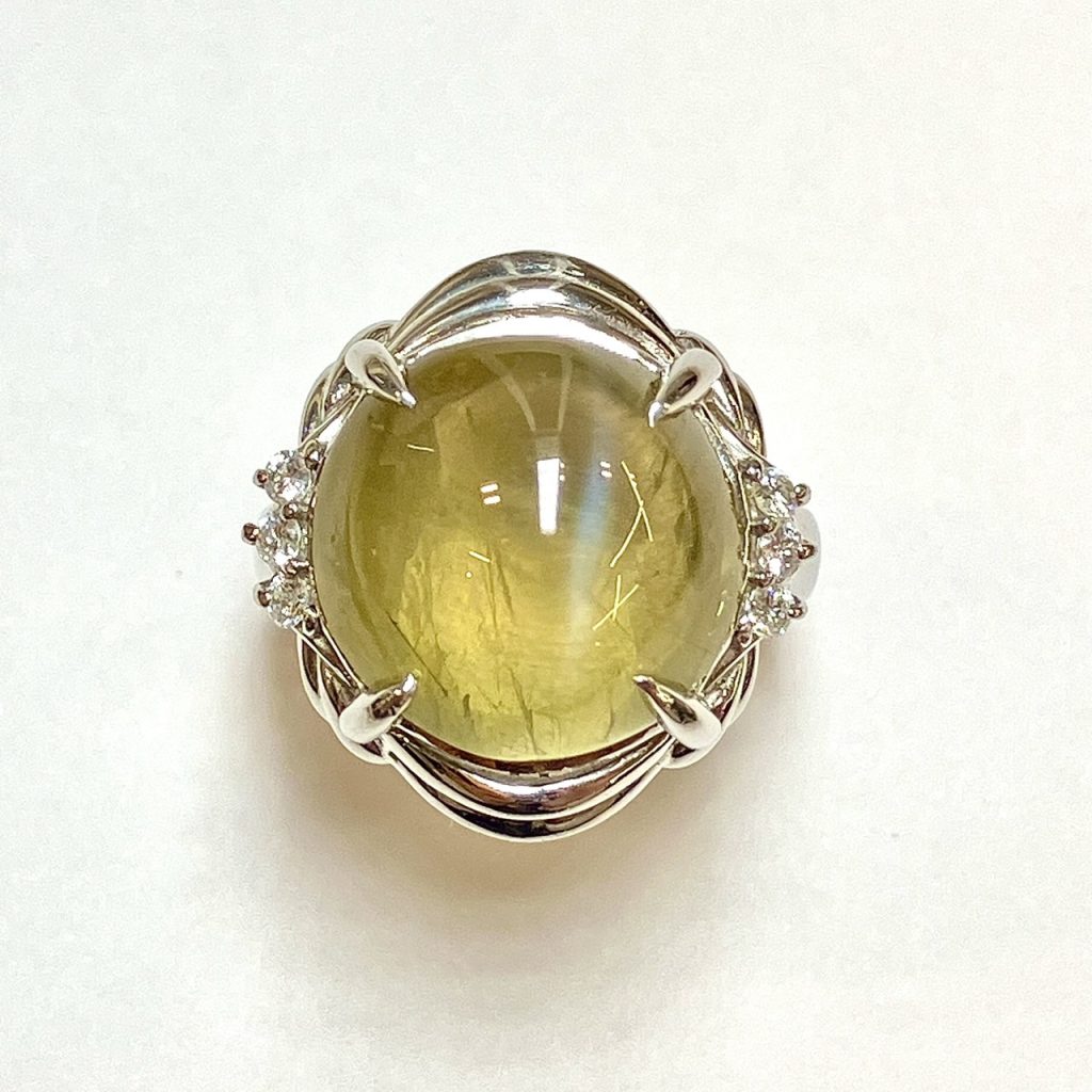 クリソベリルキャッツアイ　14.17ct　リング