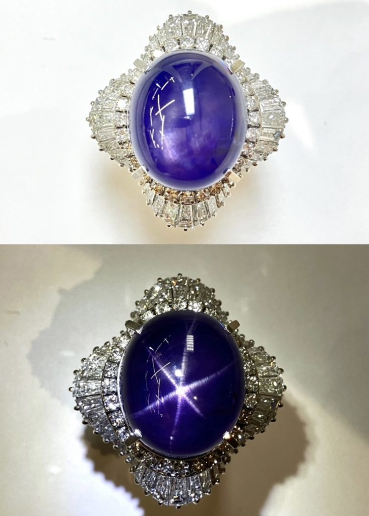 スターサファイア　45.8ct　リング