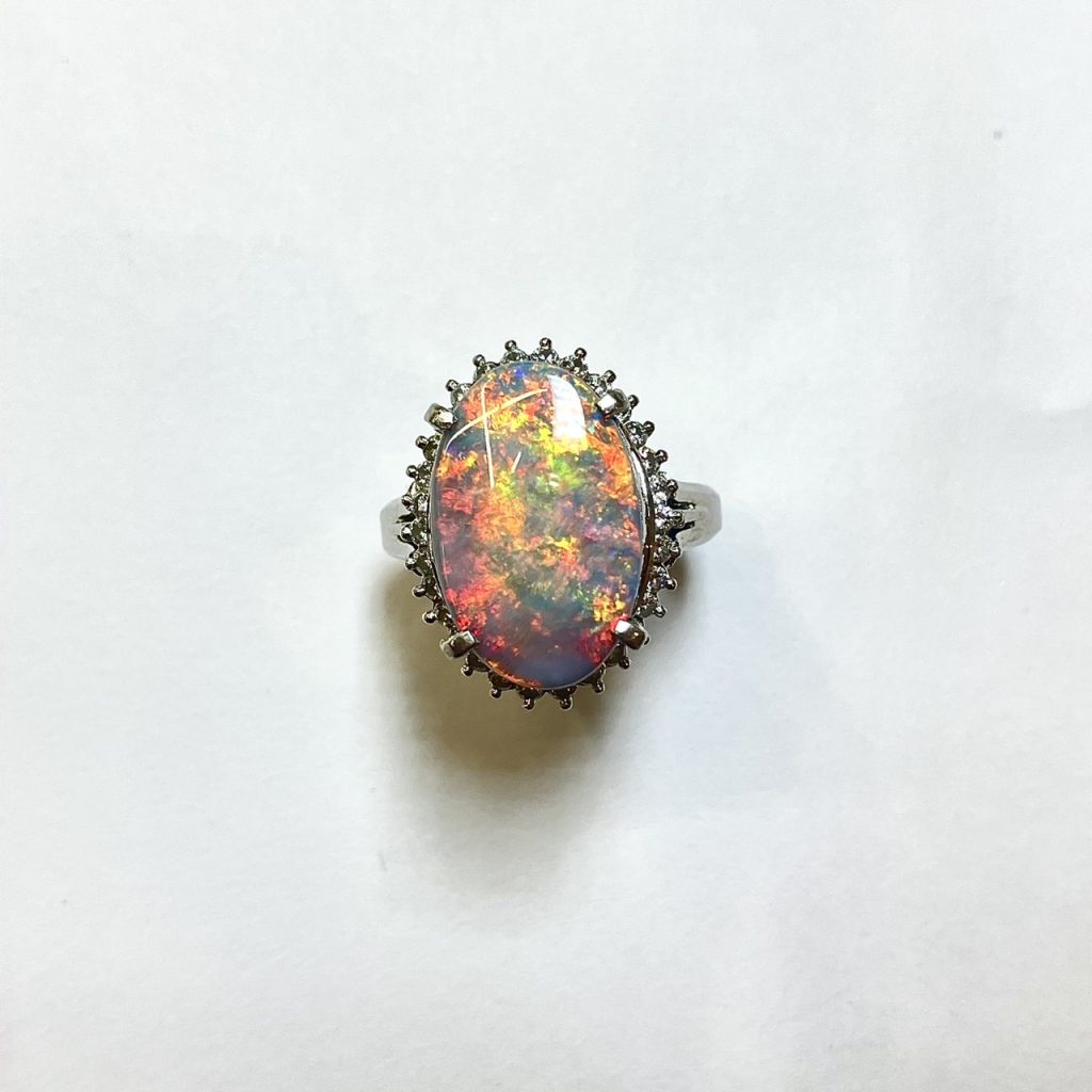 ブラックオパール　4.4ct　リング