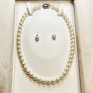 オーロラ花珠　ネックレスイヤリングセット